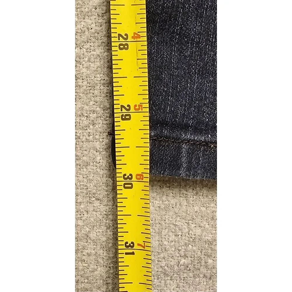 NYDJ Lift Tuck Technology Mid‎ Rise Straight Jeans Stretch Dark Blue Denim USA 6